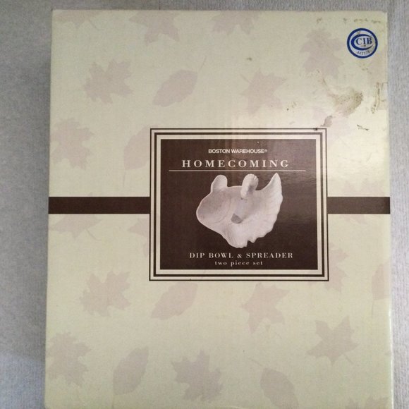 2006 Boston Warehouse homecoming Dip Bowl and Spreader 2 pieces Set ceramic - Picture 6 of 7